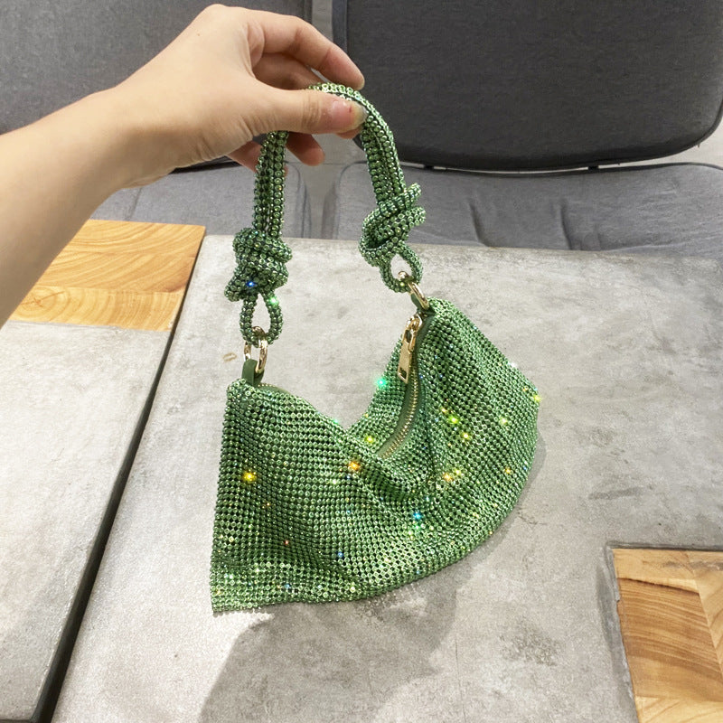 Rhinestone Knotted Hand Carrying Envelope Dinner Shoulder Bags