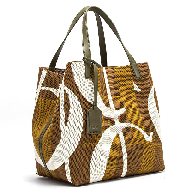 Women's Spring Fashion Letter Design Large Capacity Shoulder Bags