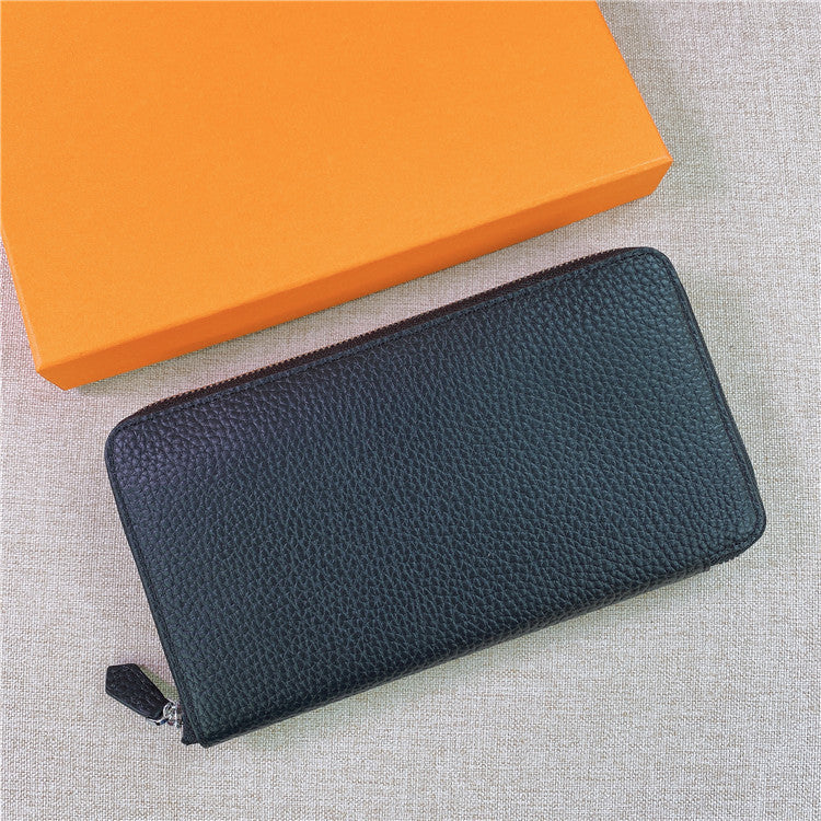 First Layer Cowhide Unisex Long Zipper Ladies Wallets