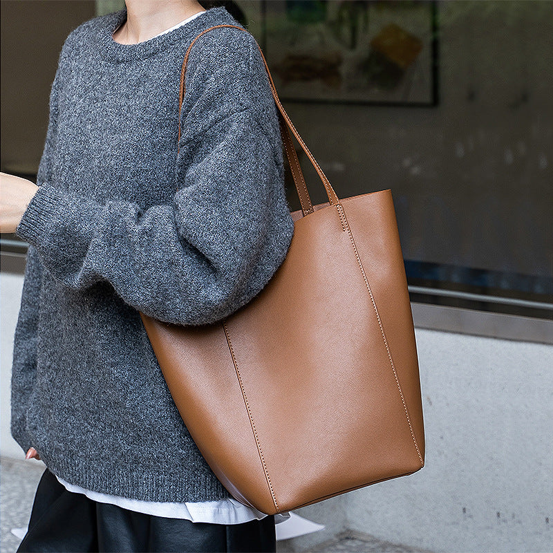 Women's Niche Leather Cowhide High-grade Versatile Large Shoulder Bags