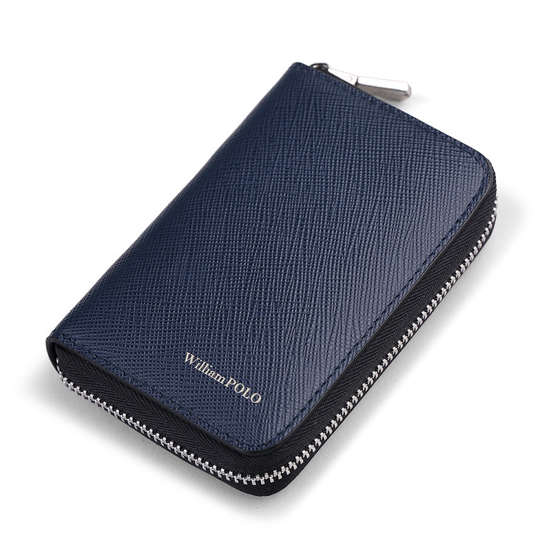 Men's First Layer Cowhide Business Clamp Multiple Men's Wallets