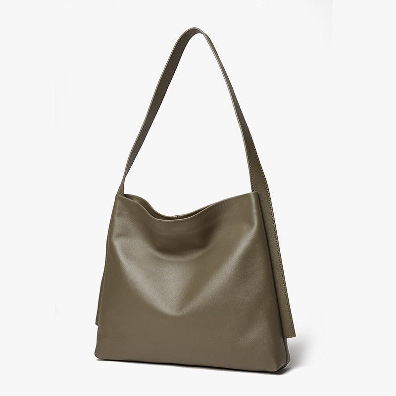 Idle Large Capacity Totes First Layer Cowhide Shoulder Bags