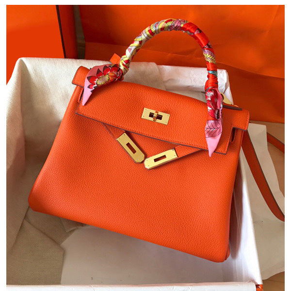 Women's Leather Classic First Layer Cowhide Litchi Handbags