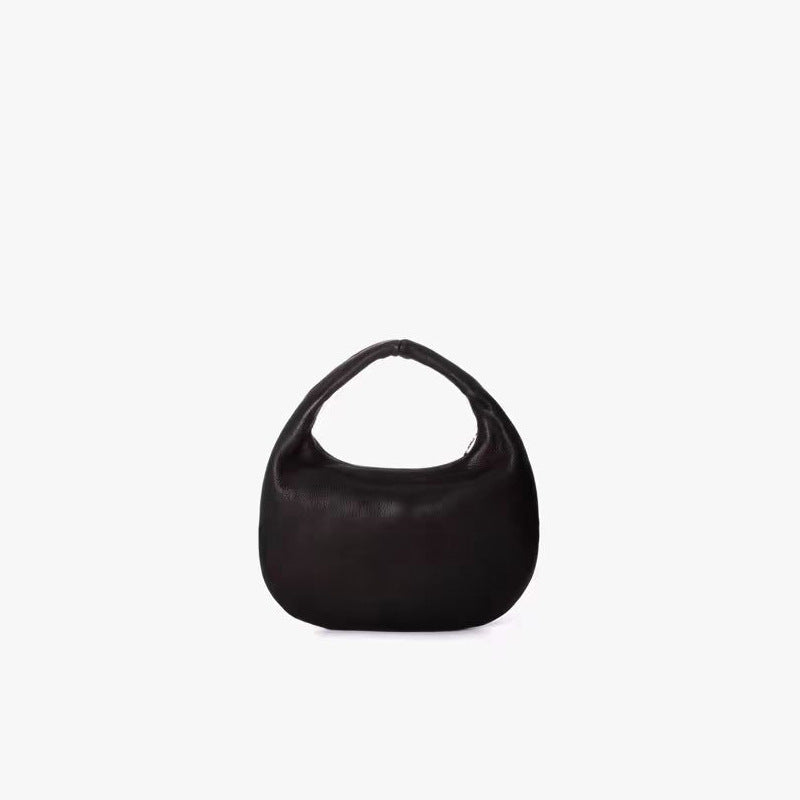 Women's Genuine Leather Crescent Popular Portable Moon Handbags