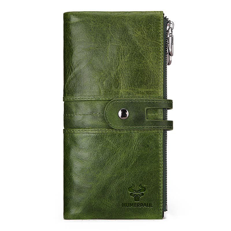 Women's Antimagnetic Clutch Top Layer Cowhide Long Ladies Wallets