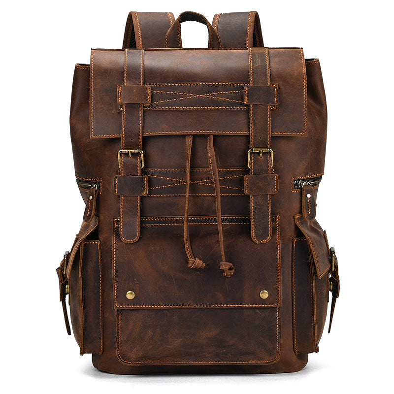 Genuine Leather Vintage Crazy Horse Inch Backpacks