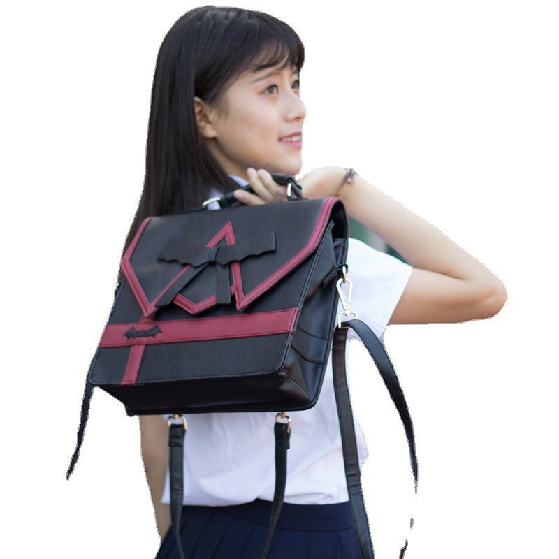 Women's College Style Bowknot Embroidery Uniform Handbags