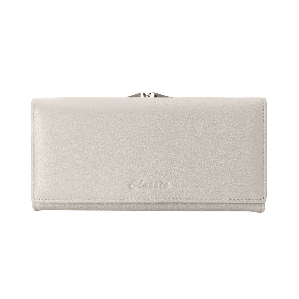 Women's Large Capacity Long Zipper First Layer Ladies Wallets