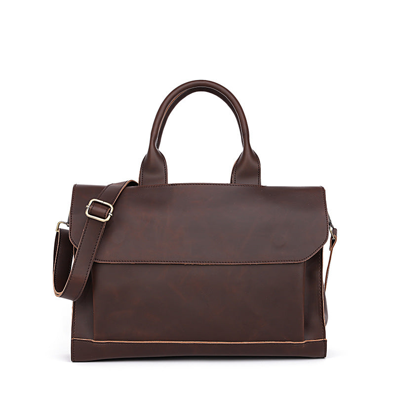 Men's Retro Korean Crazy Horse Leather Business Bags