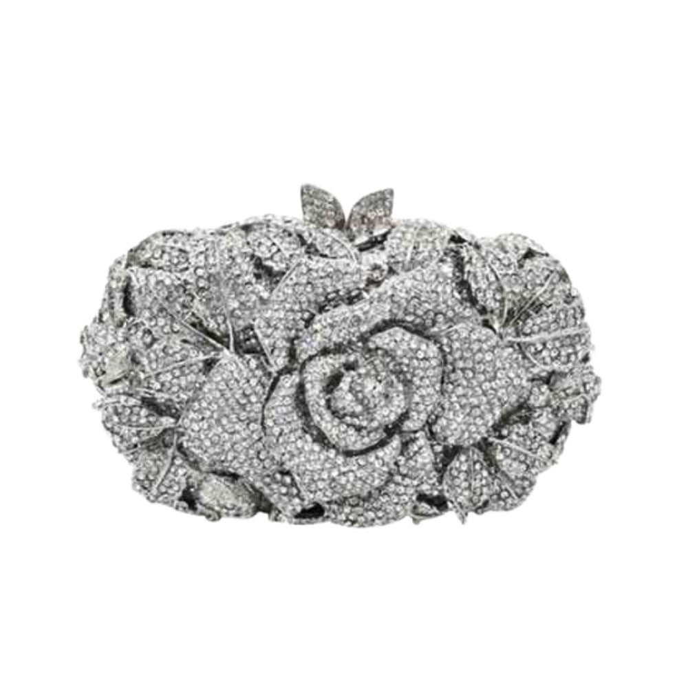 Women's One Flower Hollow Jeweled Dinner Crystal Handbags
