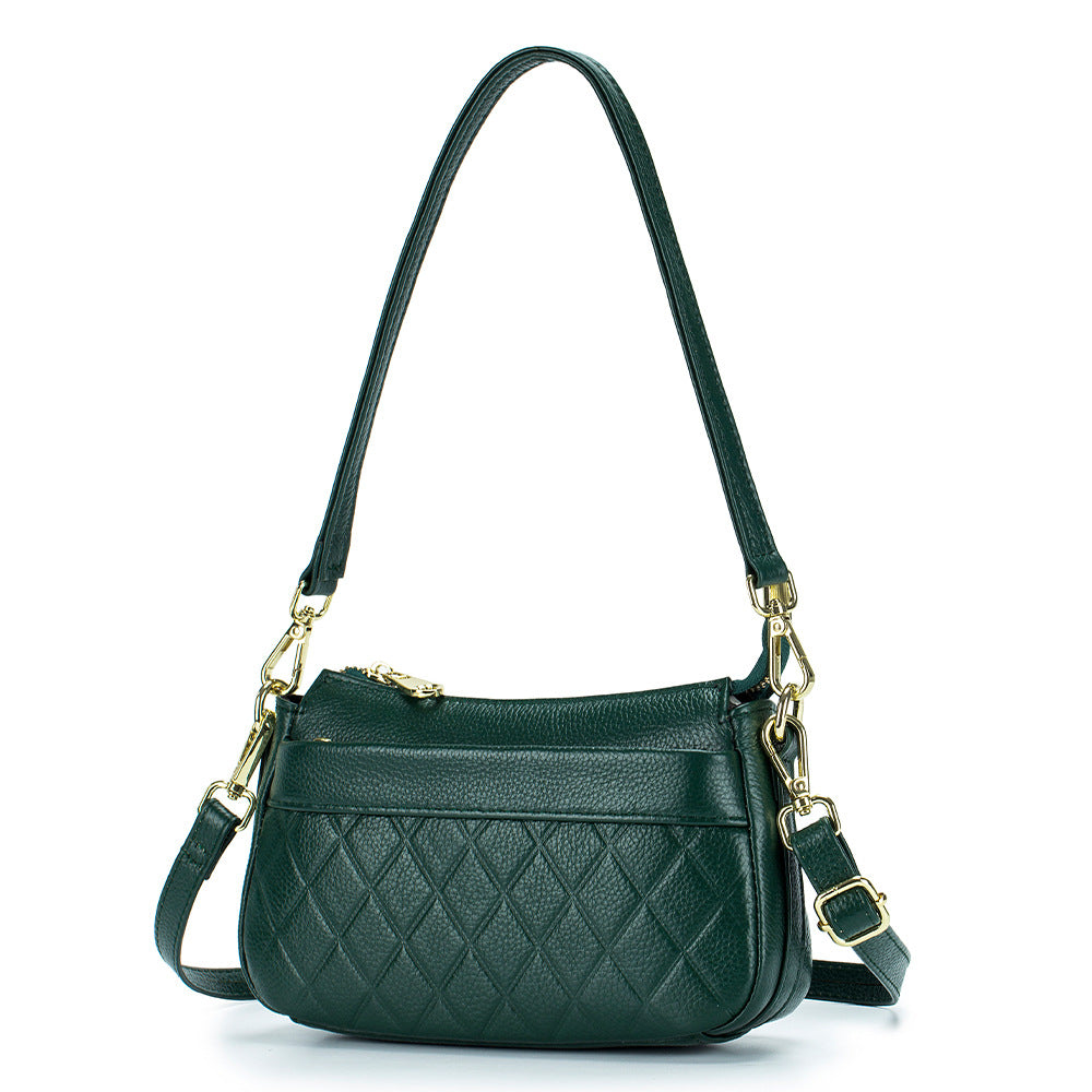 Women's Soft Leather Mother Fashionable Diamond Top Crossbody Bags