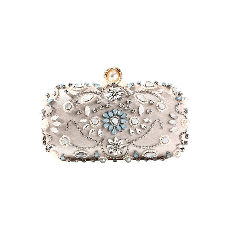 Dinner Clutch Handmade Pearl Embroidery Rhinestone Evening Bags