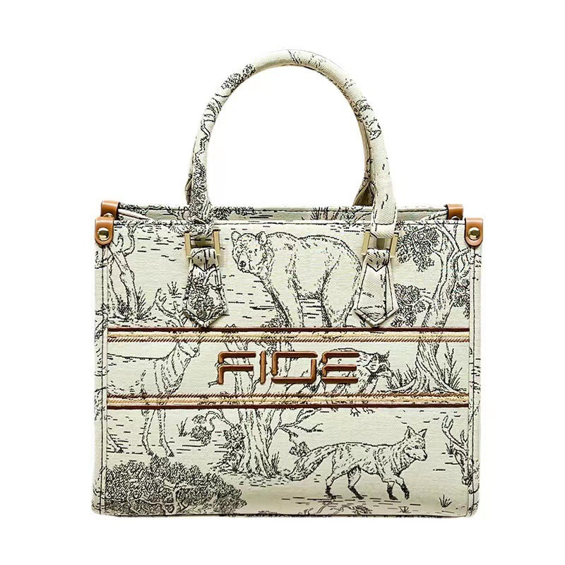 Women's Fashionable Embroidered Portable Large Special Interest Light Luxury Bags
