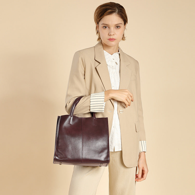 Vintage Top Layer Cowhide One Genuine Handbags