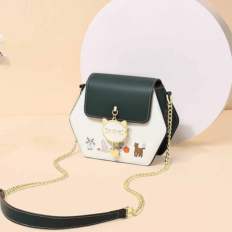 Women's Female Advanced Texture Genuine Leather Niche Crossbody Bags