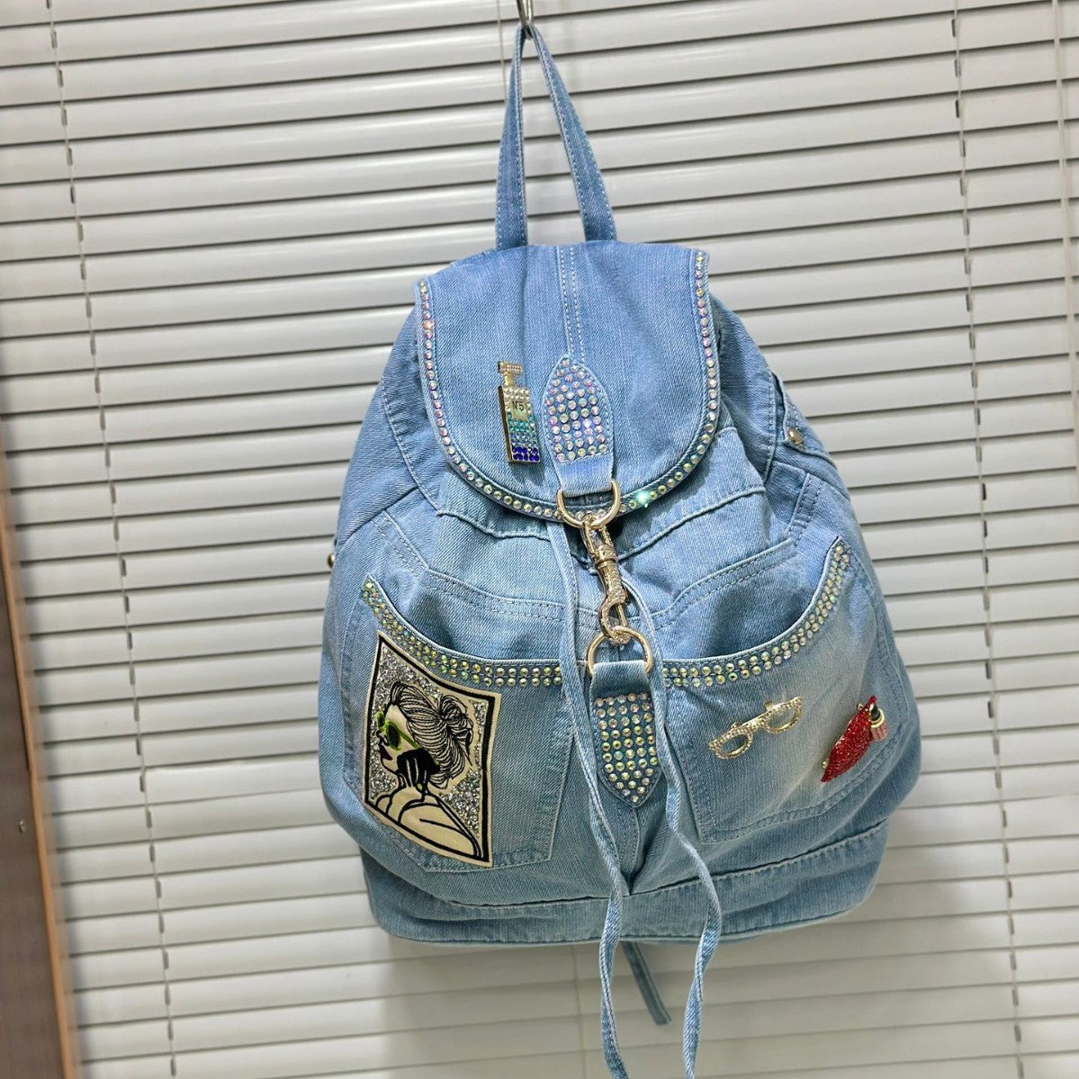 Women's Korean Fashion Jean Leisure Denim Canvas Backpacks