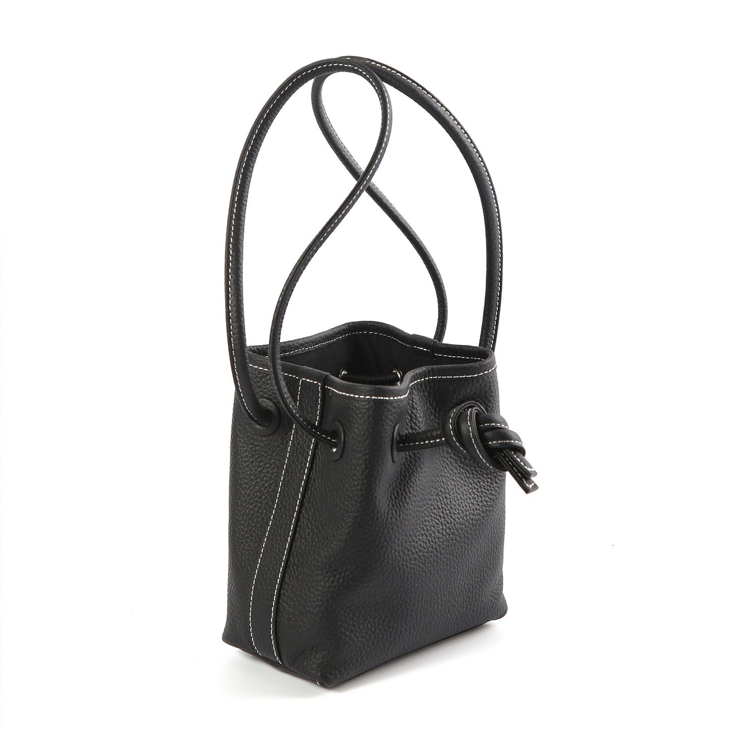 Women's Niche First Layer Cowhide Drawstring Bucket Bags
