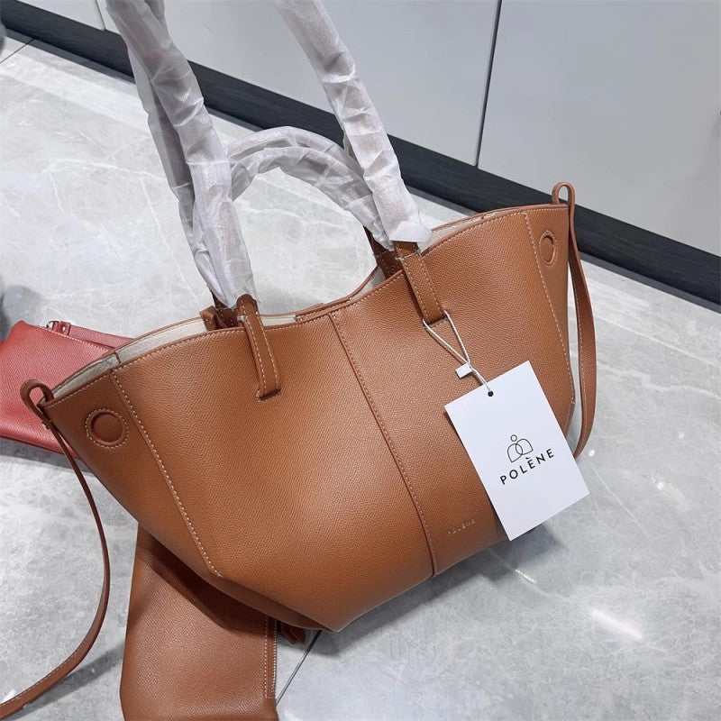 Wings Style Lychee Pattern Cowhide Large Shoulder Bags