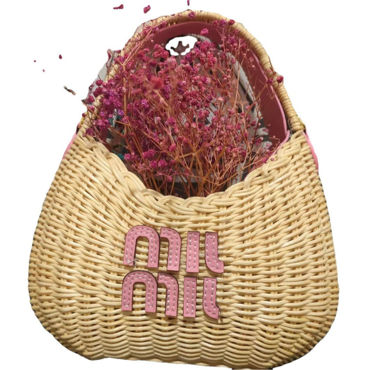 Home Rattan Weave Primary Color Hand-woven Handbags