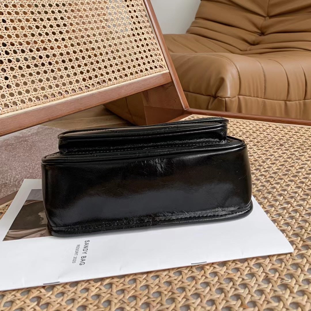 Women's Hobo Leather Poplar Forest Black Chain Shoulder Bags