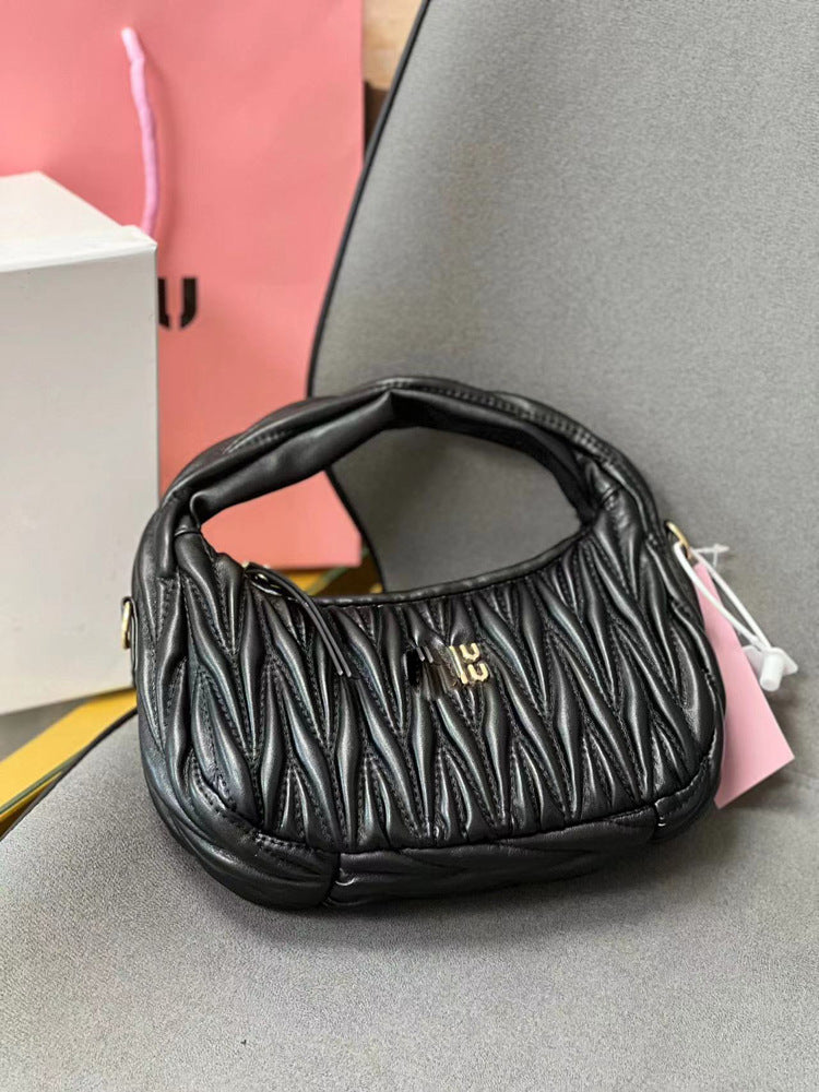Women's Home Portable Underarm Pleated Cloud Fashion Armpit Bags
