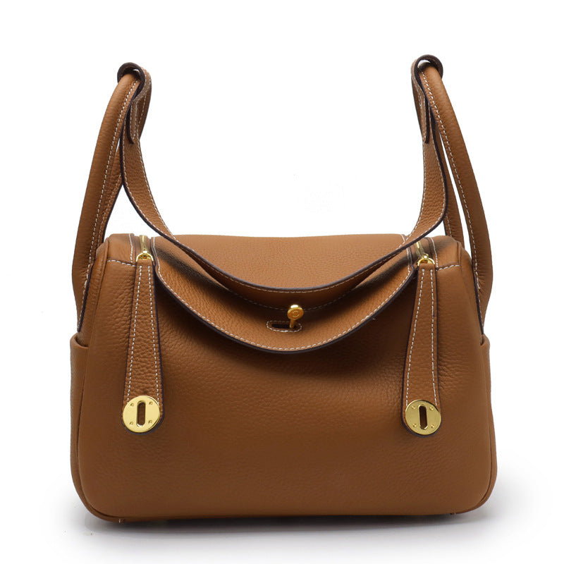 Layer Cowhide Lychee Pattern Lindy Doctor Genuine Leather Crossbody Bags