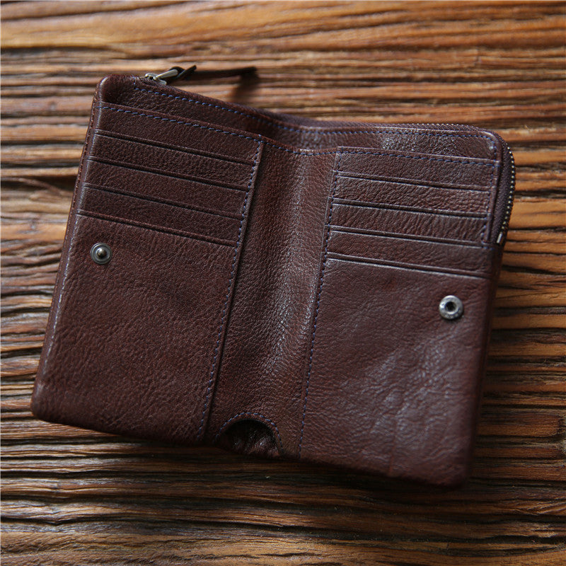 Men's Short Leather Hand Vegetable First Layer Men's Wallets