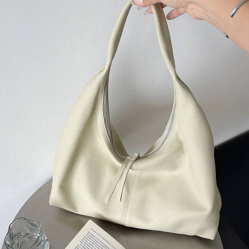 Women's Simple Underarm Advanced Texture Niche Commuter Large Shoulder Bags