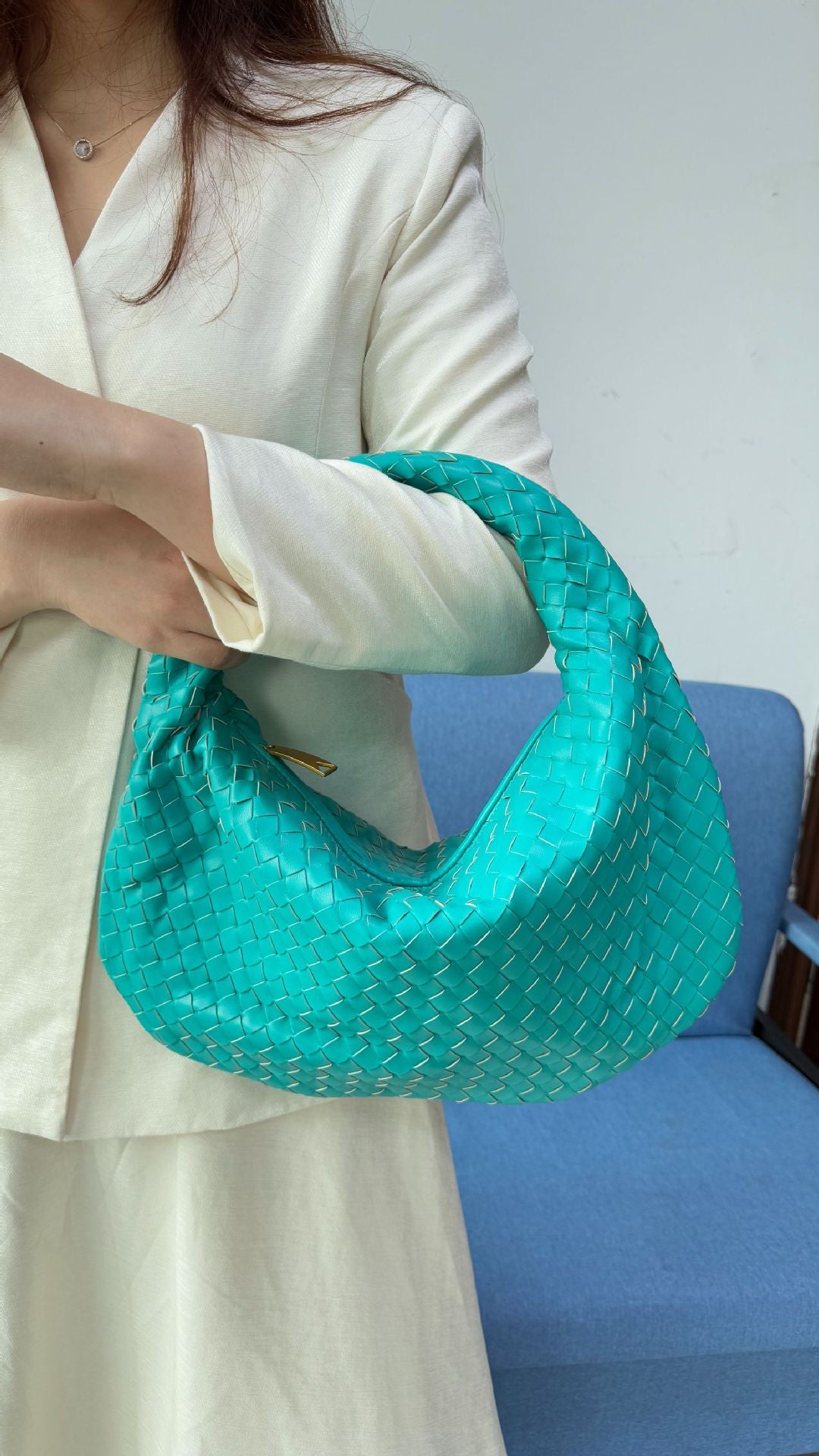 Women's Denim Woven Hand Holding One Underarm Handbags