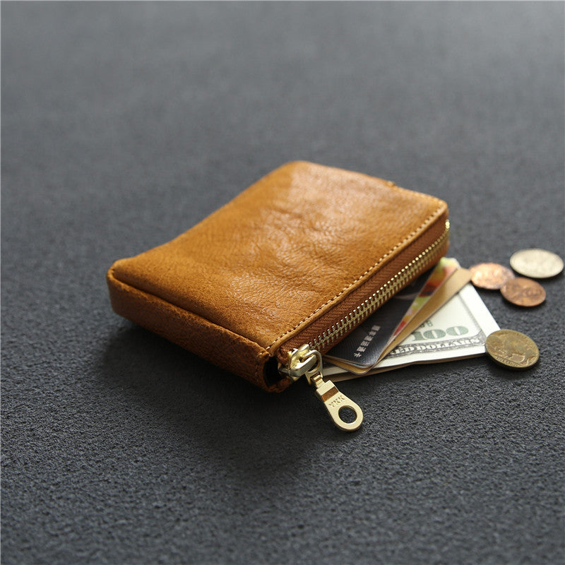 Women's & Men's & Tanned Leather Cowhide Zipper Vintage Bags