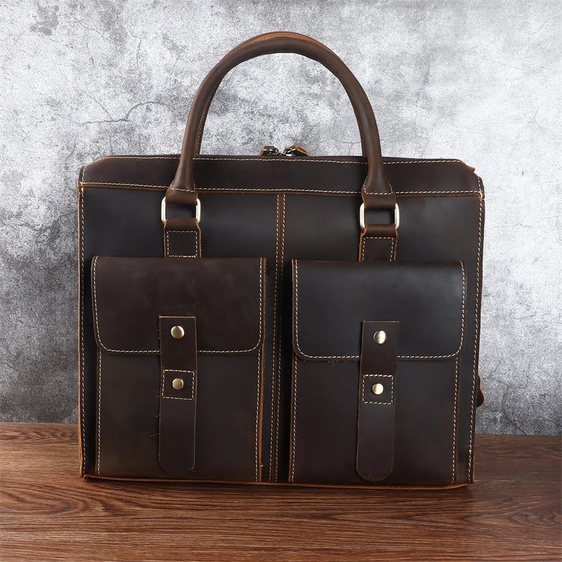 Men's Horse Leather Horizontal Retro Top Layer Men's Handbags