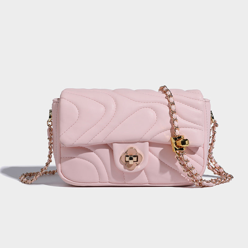 Women's Graceful Fashionable Rhombus Chain Pink Armpit Bags