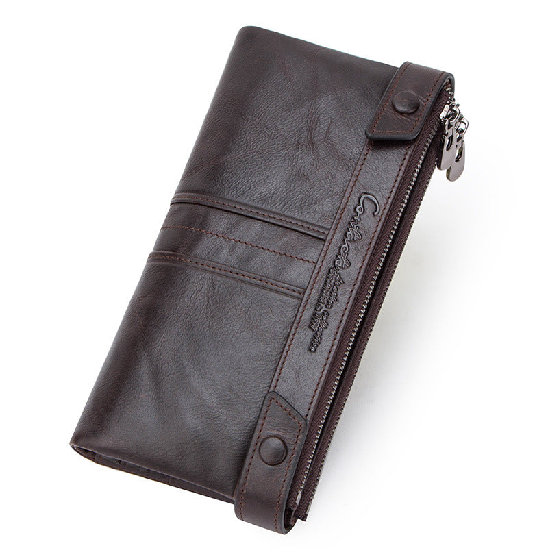 Women's Black Angel Swiping Fashion Cowhide Long Style Ladies Wallets