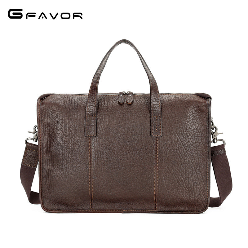 Men's For First Layer Cowhide Inch Computer Men's Handbags