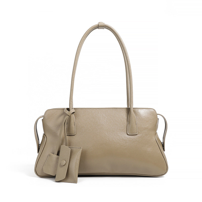 Women's Niche Leather Vegetable Tanning Hand Holding Shoulder Bags