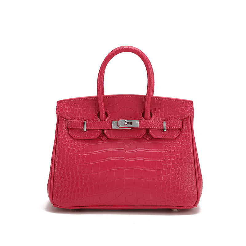 Crocodile Pattern Sier High-grade Large Capacity Handbags