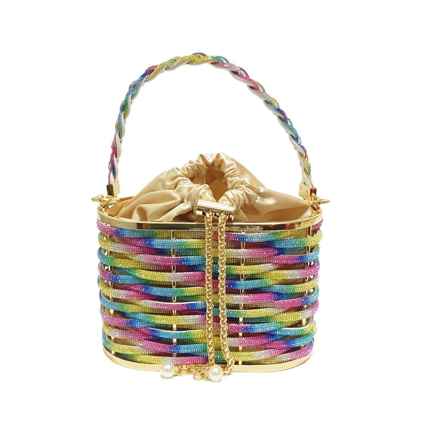 Women's Retro Shiny Diamond Rhinestone Chain Dinner Handbags