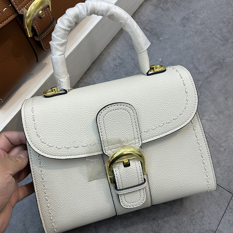 Women's Vachette Clasp Color Matching Saddle Cow Shoulder Bags