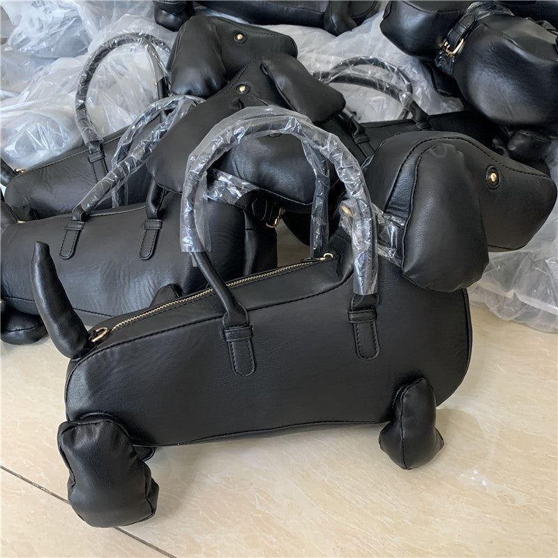 Cute Pet Dog Personalized Creative Black Handbags