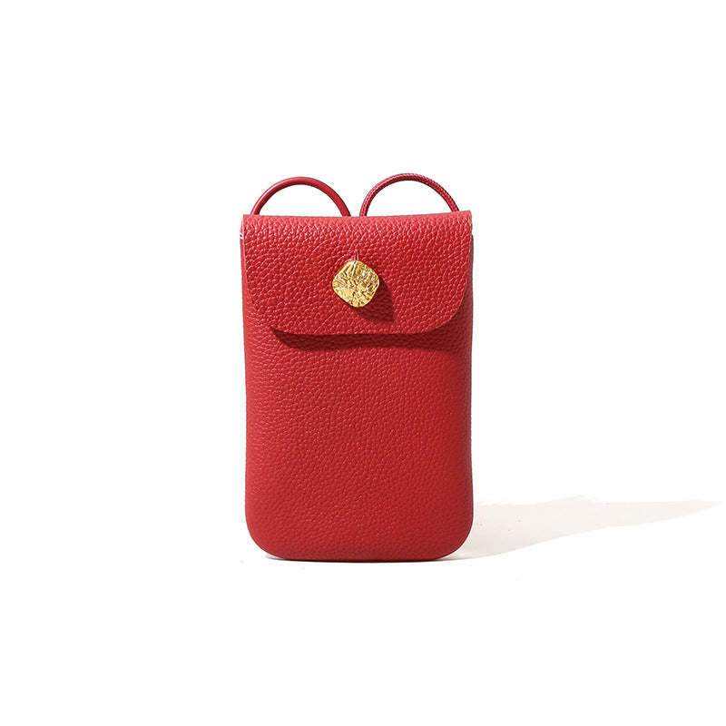 Women's Simple Style Leather Spring First Layer Crossbody Bags