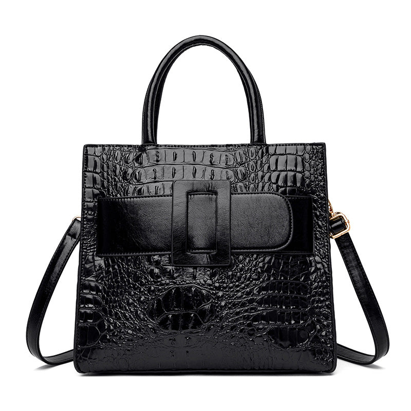 Women's Durable Crocodile Pattern Trendy Vintage Handbags