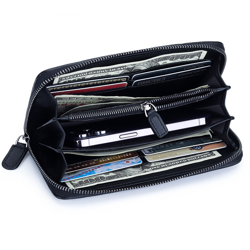 Women's Sheepskin Hand-woven Long Large Capacity Multi Slots Ladies Wallets