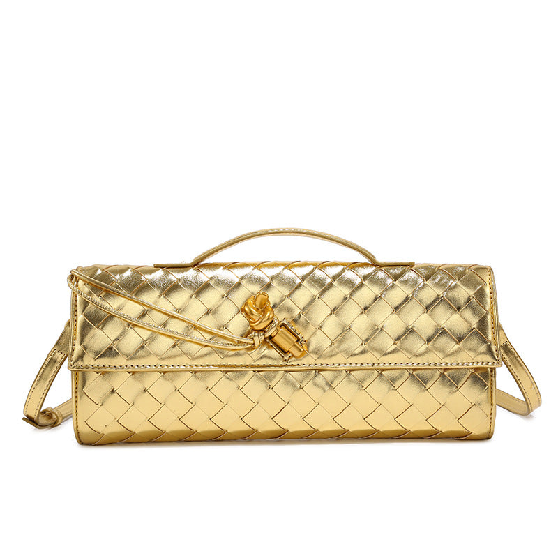 Woven Dinner Clutch Fashion Long Bolt Evening Bags