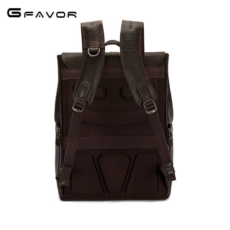 Men's Creative Popular Business Leather Cowhide Backpacks