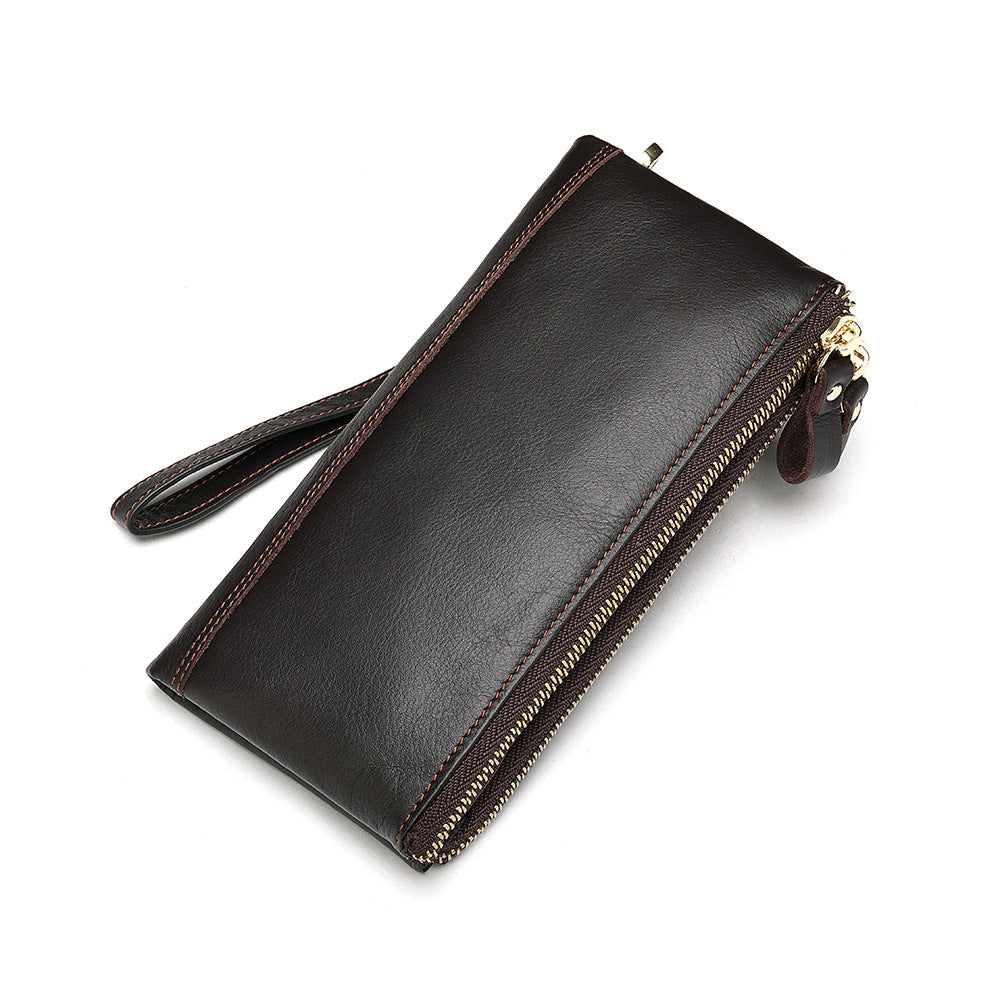 Men's Long Genuine Leather Large Capacity Zipper Men's Wallets