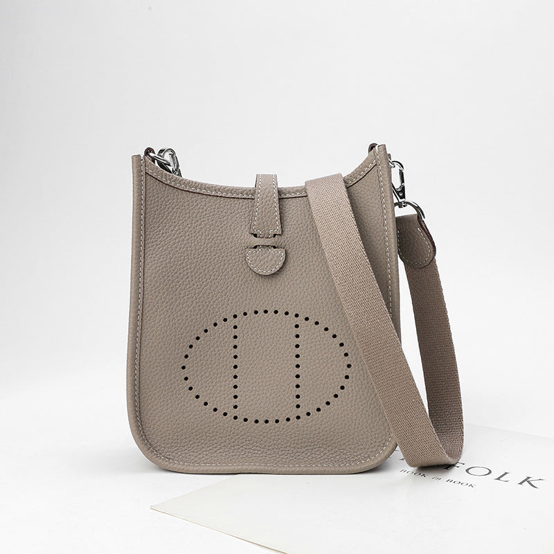 Women's First Layer Cowhide Genuine Leather Lychee Crossbody Bags