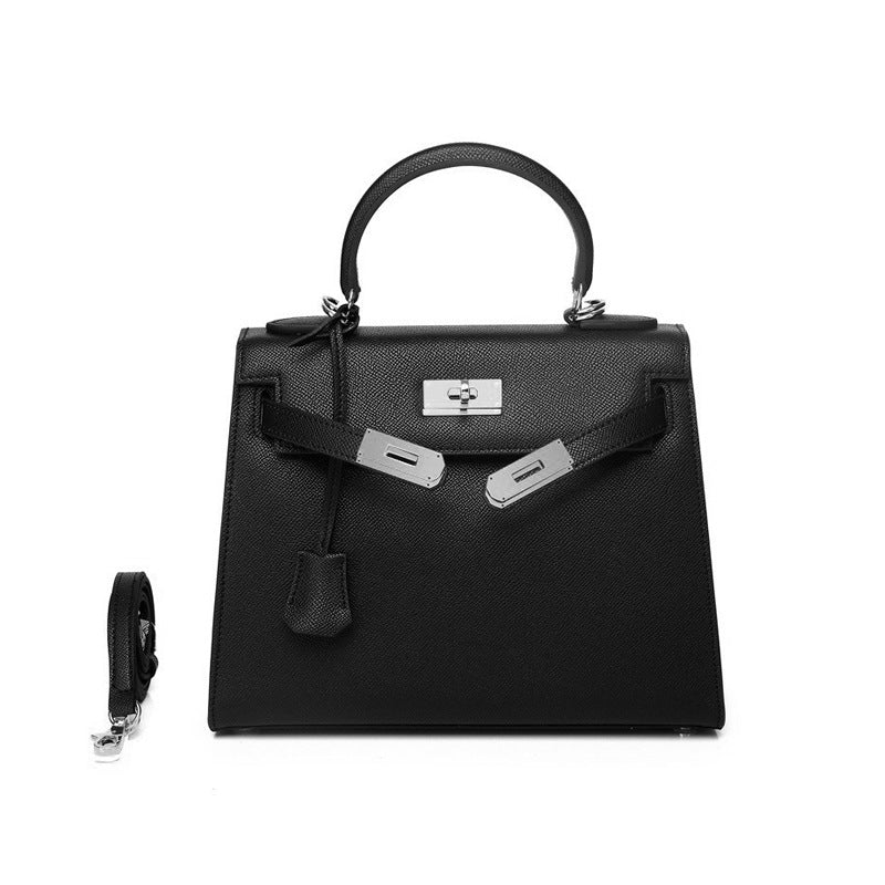 Women's Palm Print Cowhide Platinum Twist Genuine Handbags