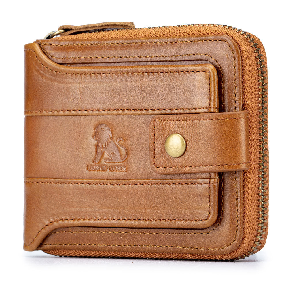Men's Layer Genuine Leather Driving License Horizontal Multi Men's Wallets