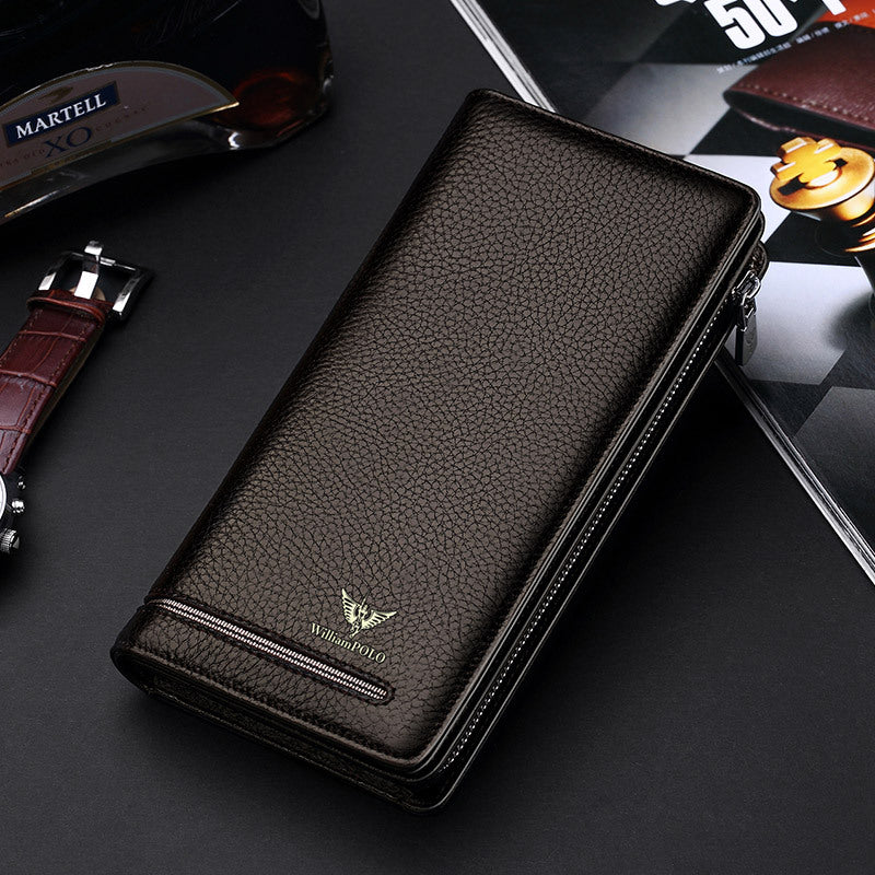 Men's Paul Long First Layer Cowhide Leather Men's Wallets