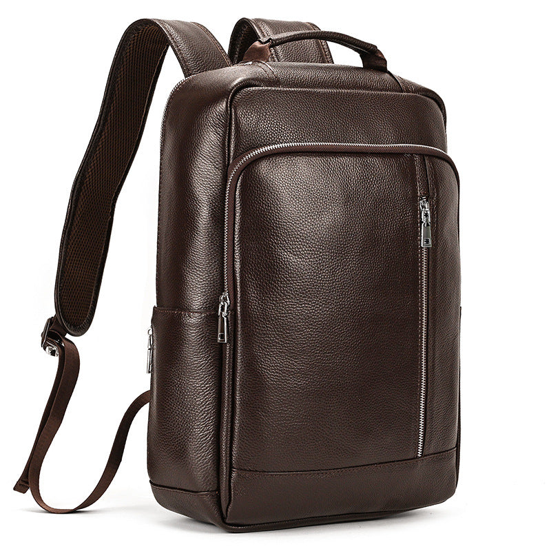 Men's Leisure Leather Inch First Layer Cowhide Backpacks